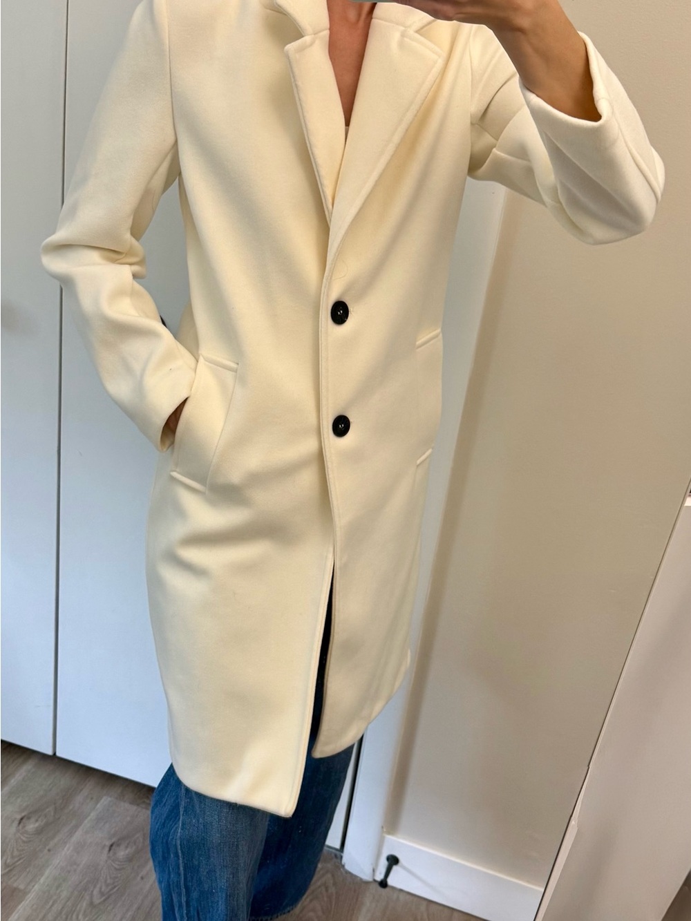 Love Tree Ivory Felt Coat | Tailored Jacket